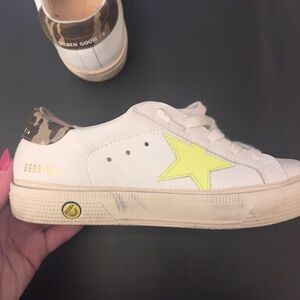 Golden Goose White Sneakers with Camouflage Heel